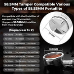 Load image into Gallery viewer, IKAPE Coffee Products, 58mm Coffee Distributor &amp; Hand Tamper, Adjustable Depth Espresso Distributor Fits All 58mm Espresso Portafilter, Compatible with Rancilio, Gaggia Bottomless Portafilter (White)