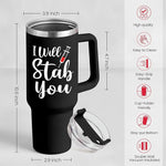 Load image into Gallery viewer, SANDJEST Nurse Gifts I Will Stab You Tumbler with Handle 40oz Stainless Steel Insulated Coffee Cup Funny Nurse Week Present, Nursing School Graduation, Appreciation Gifts for RN Nurses