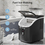 Load image into Gallery viewer, Countertop Ice Cube Maker Machine with External Water Tank,16Pcs/5Mins,34Lbs/Day,2 Ways to Add Water,Portable Compact Small Ice Maker with Auto-Cleaning,Perfect for Home/Kitchen/Camping/RV