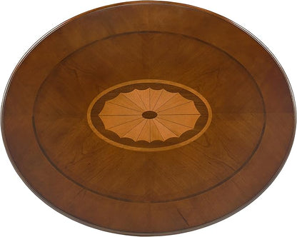 Solid Wood Oval End Table with Drawer and Shelf, 28" Traditional Vintage Side Table Polished Edging Sofa Table Bedside Nightstand for Living Room Bedroom, Beewax