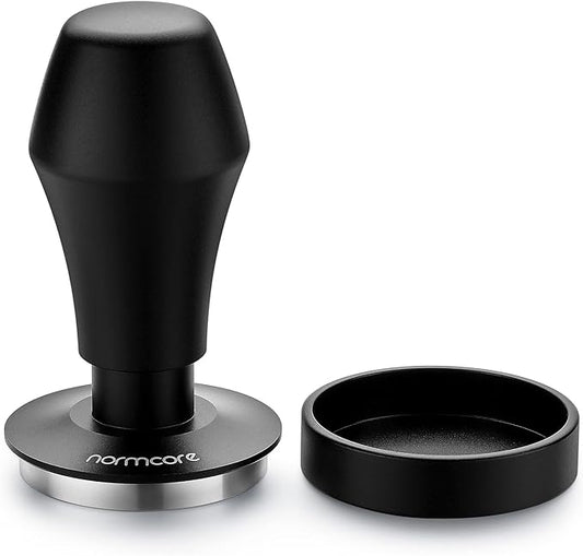 Normcore Coffee Tamper 51.5mm - Spring-loaded Tamper - Barista Tools - Barista Tools - Barista Coffee Tamper with Anodized Aluminum Tamper Stand Holder - Stainless Steel Flat Base