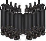 Load image into Gallery viewer, Volhoply 32oz Insulated Water Bottles Bulk 8 Pack with Straw Lid &amp; Spout Lid,Stainless Steel Sports Water Bottle,Double Wall Vacuum Cups,Leakproof Wide Mouth Metal Flask for Hiking,Camping(Black,8)