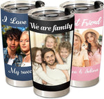 Load image into Gallery viewer, Personalized Tumbler with Pictures Text Name, Custom Double Wall Insulated Tumbler, Personalized Gifts for Women Men Friend, Birthday Christmas Gifts, 20oz Coffee Tumbler w/Lid (20oz UV)