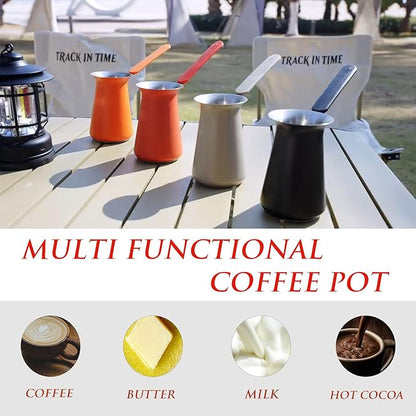 Turkish Coffee Pot - Coffee Maker, Briki Greek Turkish Pot, Arabic Tea Pot, Cezve/Ibrik Coffee Pot for Stovetop(400 ml,Serves 5)
