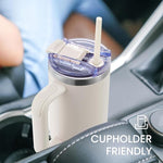 Load image into Gallery viewer, 30 oz Tumbler with Handle, Tumbler with Lid and Straw, Double Wall Vacuum Insulated Travel Mug Stainless Steel Tumbler for Hot and Cold, Cupholder Friendly (Almond Birch)