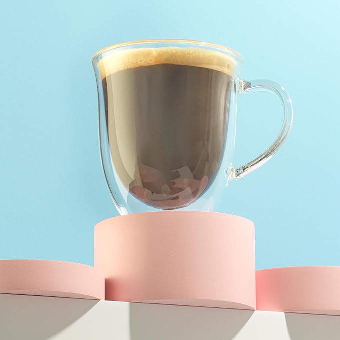 JoyJolt Serene Double Walled Insulated Glasses Coffee Mug (Set of 2) 13.5 Ounces