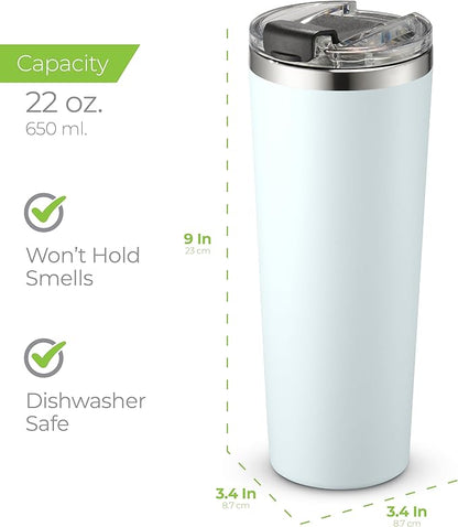 SIPX™ Triple-Insulated Tumblers - 22oz. Premium Modern Tumbler With Lid, insulated Cup Keeps Hot For 6 Hours, Stainless Steel Tumbler Made Of Sustainable Material, Coffee Travel Mug For Home & Office