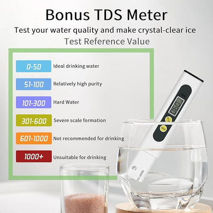 ecozy Nugget Ice Maker Countertop, Smart Portable Crushed Ice Maker with Voice Control, Pellet Chewable Ice 33lbs/24H, Self-Cleaning, with APP WiFi, Timer Function and Status Alerts, Bonus TDS Meter