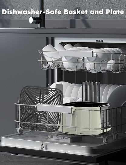 Nuwave Brio Plus 8 Qt Air Fryer, PFAS Free, New & Improved, Digital Touch Screen, Cool White Display, 50°F~400°F in Precise 5°, 5 Cook Functions, 100 Presets & 50 Memory, 3 Wattages 700, 1500, 1800