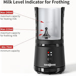 Load image into Gallery viewer, Paris Rhône Milk Frother, 4-in-1 Milk Steamer and Frother, Hot &amp; Cold Foam Milk Warmer with Temperature Control, Auto Shut-Off Frothers for Coffee, Latte, Cappuccino, Macchiato