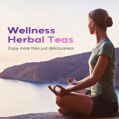 FullChea - Chamomile Lavender Tea Bags for Relaxation & Better Sleep - 60 Count - Caffeine-Free Blend Herbal Tea - Premium Chamomile & Lavender Flowers