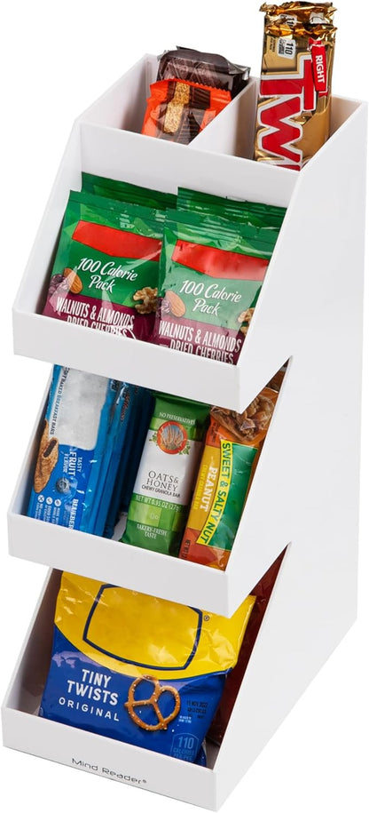 Mind Reader Coffee Tea Utensil and Condiment Station, Countertop Organizer, Coffee Bar, Kitchen, 6"L x 9"W x 16"H, White