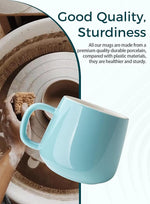 Load image into Gallery viewer, Teocera Ceramic Coffee Mug Set of 4-12 oz Coffee Mugs with Large Handles for Hot or Cold Drinks Like Latte, Cocoa, Tea or Juice - Smooth Ceramic, Dishwasher Safe, Turquoise
