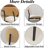 Load image into Gallery viewer, Modern PU Leather Dining Room Chairs Set of 6, Upholstered Kitchen Chairs with Curved Wood Backrest and Metal Legs Adjustable Feet for Kitchen Dining Room(White)