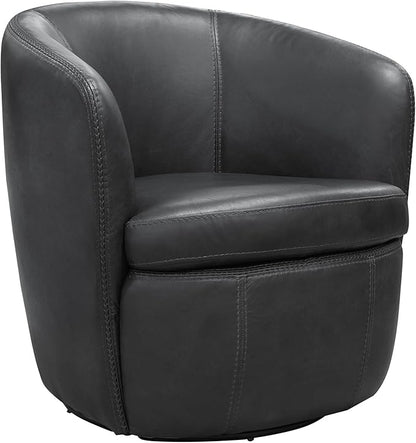 Parker Living Barolo - Vintage Slate 100% Italian Leather Swivel Club Chair