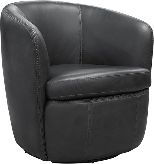 Parker Living Barolo - Vintage Slate 100% Italian Leather Swivel Club Chair