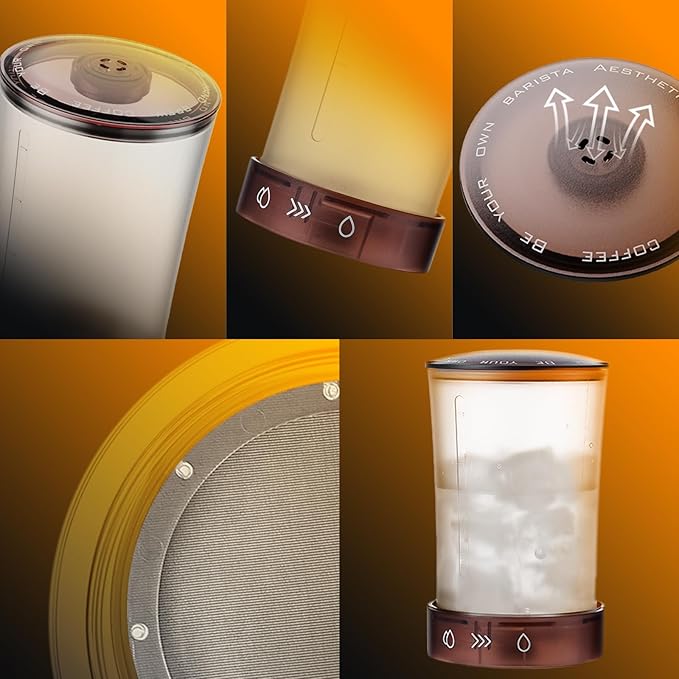 Adjustable Flow Cold Brew Coffee Maker, 450ml Glass Ice Drip Tower with Control Valve & 500-Mesh Stainless Steel Filter for Smooth, Low-Acid Cold Brew Iced Coffee at Home (Translucent Amber)