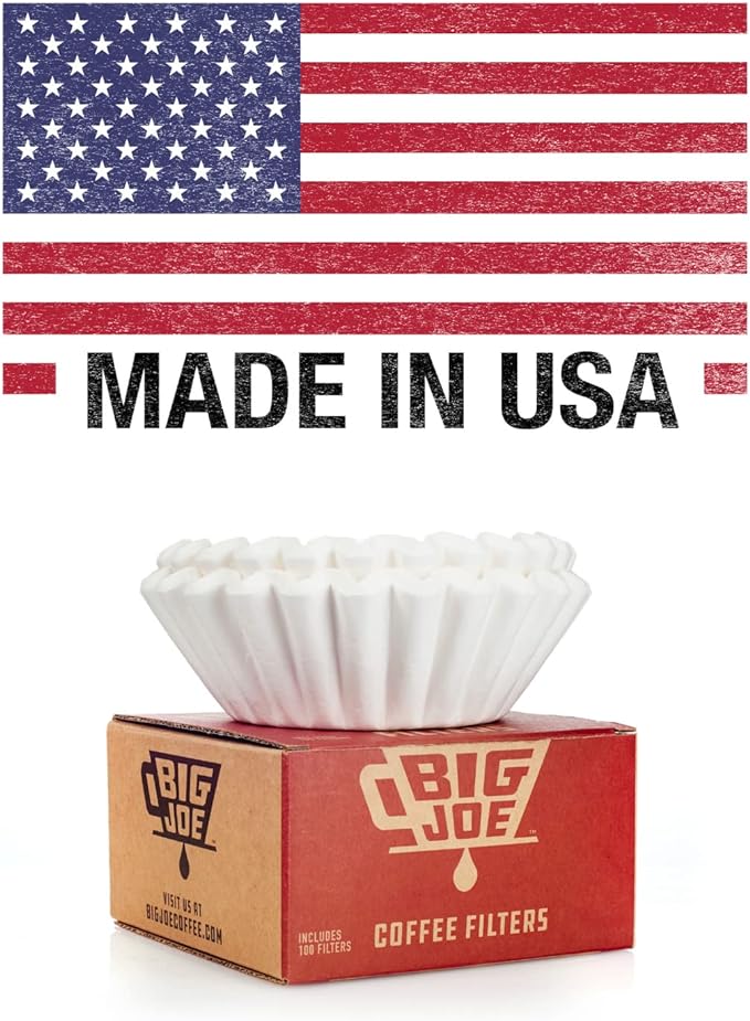 Big Joe® Large Coffee Filters (500 Count) - Tall Walled Commercial Coffee Filters (4 ¼ Inch base, 2 ¾ Inch Walls, 9 ¾ Inch Laying Flat) - Compatible with BUNN and 12-Cup Home & Commercial Machines