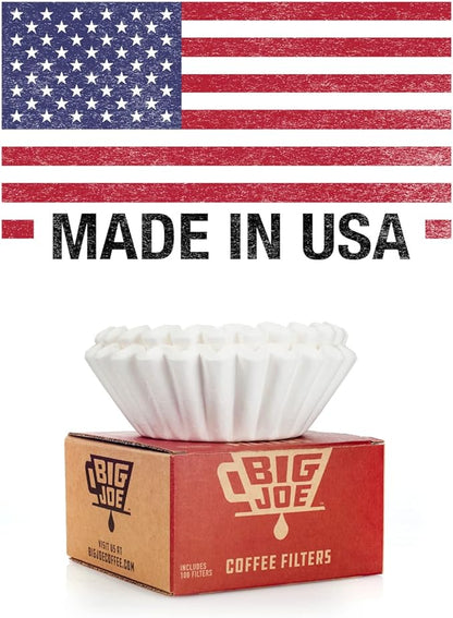 Big Joe® Large Coffee Filters (500 Count) - Tall Walled Commercial Coffee Filters (4 ¼ Inch base, 2 ¾ Inch Walls, 9 ¾ Inch Laying Flat) - Compatible with BUNN and 12-Cup Home & Commercial Machines