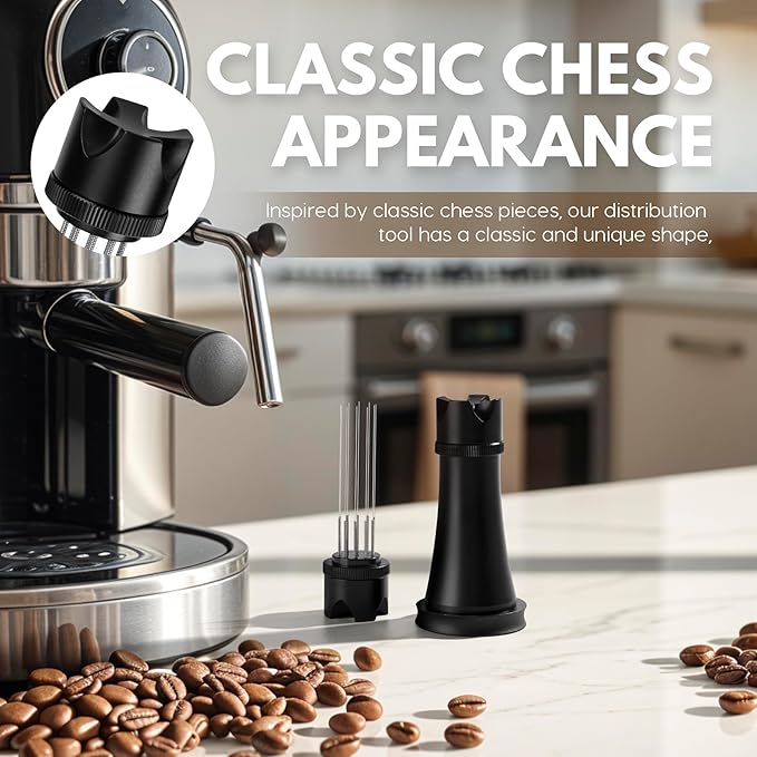 WDT Tool Espresso Distribution Tool, Espresso Stirrer Tools Coffee Distributor, Espresso Machine Accessories, 10×0.4mm Needles with Extra 10 Replaceable Needles for Barista (Matte Black)