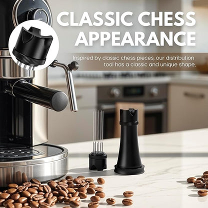 WDT Tool Espresso Distribution Tool, Espresso Stirrer Tools Coffee Distributor, Espresso Machine Accessories, 10×0.4mm Needles with Extra 10 Replaceable Needles for Barista (Matte Black)