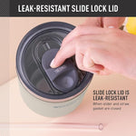 Load image into Gallery viewer, THERMOS Stainless Steel Cup Holder Mug - 40 Ounce, Sandstone - Insulated Tumbler with Lid and Straw, Plus Leak-Resistant Slide Lock