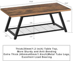 Load image into Gallery viewer, Tohomeor 2-Tier Industrial Coffee Table Mnimalist Vintage Farmhouse Wooden and Metal Living Room Coffee Table with Storage Shelf Accent Furniture (Rustic Brown)