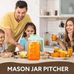 Load image into Gallery viewer, Glass Pitcher with Lid, 64 OZ Mason Jar Pitcher Double Leak Proof, 2 Quart Breast Milk Storage Containers for Fridge, Wide Mouth Glass Jar for Sun Tea, Juice, Cold Brew Coffee