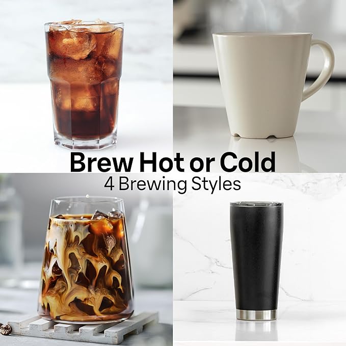 Braun MultiServe Plus 10-Cup Drip Coffee Maker - Hot & Cold Multi-Serve Brewer with Programmable Timer and Auto Start, Over Ice Function, Stainless Steel & Pod-Free Design, KF9270SI