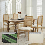 Load image into Gallery viewer, French Country Dining Chairs Set of 6, Beige Modern Kitchen &amp; Dining Room Chairs, Rattan Dining Chair with Linen Upholstered Cushion, High Cane Back, Wood Legs, Sillas de Comedor (Beige, 6 Pcs)