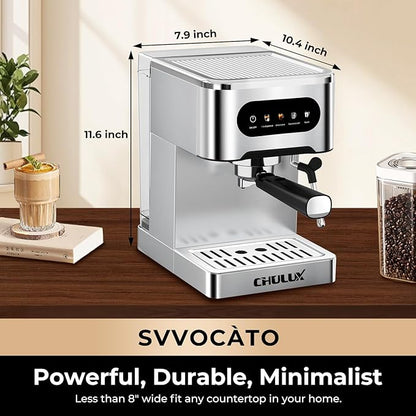 CHULUX Svvocàto Hot & Cool Espresso Machine, 20 Bar Italian Pump, Professional Coffee Machine for Home Latte Cappuccino Espresso Maker, Full Color Touch Panel