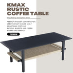 Load image into Gallery viewer, Kmax Coffee Table with Storage, Black Coffee Table Farmhouse Living Room Tables Rectangular Center Table with Rope Woven/Rattan Storage Shelf for Living Room Reception