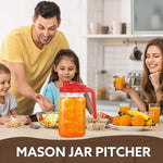 Load image into Gallery viewer, Glass Pitcher with Lid, 64 OZ Mason Jar Pitcher Double Leak Proof, 2 Quart Breast Milk Storage Containers for Fridge, Wide Mouth Glass Jar for Sun Tea, Juice, Cold Brew Coffee