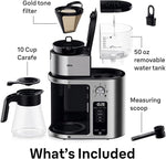 Load image into Gallery viewer, Braun MultiServe Plus 10-Cup Drip Coffee Maker - Hot &amp; Cold Multi-Serve Brewer with Programmable Timer and Auto Start, Over Ice Function, Stainless Steel &amp; Pod-Free Design, KF9270SI