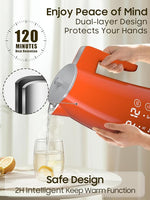 Load image into Gallery viewer, Temperature Control Electric Kettle, 5 Temp Presets, 2H Keep Warm, 1.25L 1200W Fast Boil with LED Display, Cool-Touch Design with Auto Shut-Off, Cordless Design (Orange)
