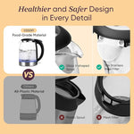 Load image into Gallery viewer, Cosori Electric Kettle, No Plastic Filter &amp; Spout, 1.7L Tea Kettle &amp; Hot Water Boiler For Coffee &amp; Tea, Water Heater &amp; Teapot, Automatic Shut Off, Borosilicate glass, Black, 1500W