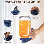 Load image into Gallery viewer, Glass Pitcher with Lid, 64 OZ Mason Jar Pitcher Double Leak Proof, 2 Quart Breast Milk Storage Containers for Fridge, Wide Mouth Glass Jar for Sun Tea, Juice, Cold Brew Coffee