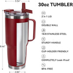 Load image into Gallery viewer, HASLE OUTFITTERS 30oz Tumbler With Handle, Insulated Travel Coffee Mug With Straw Leak-Proof Double Wall Stainless Steel Vacuum Tumblers Metal Cup with Straw for Hot and Cold Drink