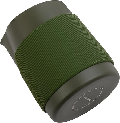 Normcore Handleless Milk Frothing Jug, Milk Pitcher 15.2 oz, Milk Frother Steamer Cup Stainless Steel Espresso Cup, Round Spout, Green, 450 ml