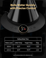 Load image into Gallery viewer, Cocinare FLOW M6 Pro Electric Gooseneck Kettle, ±0.5℉ Temperature Control for Pour-over Coffee &amp; Tea, Stainless Steel Interior, Quick Heating for Boiling Water (Soulages Black)