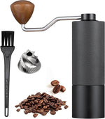 Load image into Gallery viewer, Generic Manual coffee grinder Capacity 25 grams, stainless steel tapered burrs - wooden handle - adjustable internal settings, dual bearing positioning, MCG2401, Black
