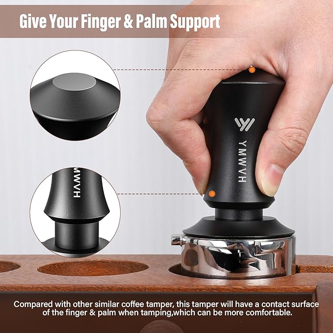 Espresso Tamper 58.3mm with 20lb/30lbs Replacement Springs Tamper Black, Premium Barista Coffee Tamper With 100% Stainless Steel Ripple Base, Compatible with Rancilio, Gaggia Portafilter, E61 Group