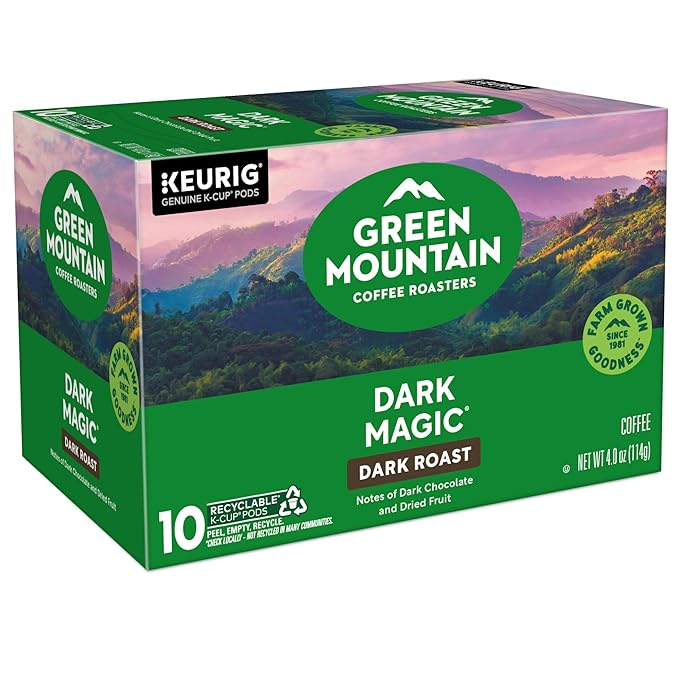 Green Mountain Coffee Roasters Dark Magic, Keurig Single Serve K-Cup Pods, Dark Roast Coffee, 60 Count, (6 Packs of 10)