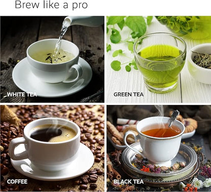 Jocuu Gooseneck Electric Pour Over Kettle with Temperature Control, Tea & Pour Over Coffee Kettle, Stainless Steel, Auto Shutoff Boil-Dry Protection, 0.8L, Matte Black