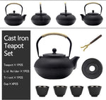 Load image into Gallery viewer, Big Cast Iron Teapot, Japanese Tetsubin Tea Kettle for Stovetop Safe, Cast Iron Teapot with Stainless Steel Infuser for Loose Tea and a Fully Enameled Interior (1500ml Tea Set with Cups)