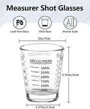 Shot Glasses Measuring Cup Set 4PACK Espresso Shot Glasses Liquid Heavy Glass 26-Incremental Measurement 1 OZ, 2 TBS, 6 TSP, 30 ML Kitchen Tools (Black)