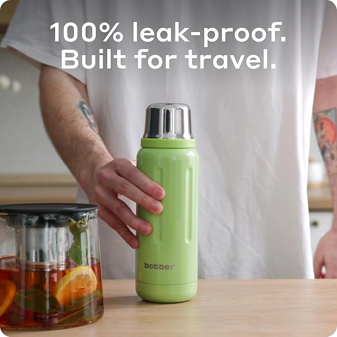 BOBBER 26 oz Thermal Bottle for Hot and Cold Drinks – Stainless Steel Insulated Water Bottle with Screw Top, Keeps Hot for 36 Hours – BPA-Free, Dishwasher Safe Thermo Flask (Green)