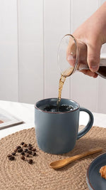 Load image into Gallery viewer, famiware Mercury Coffee Mugs 13 oz, Coffee Mugs Set of 6 with Handle, Cups for Latte, Hot Tea, Cappuccino, Mocha, Cocoa, Charcoal