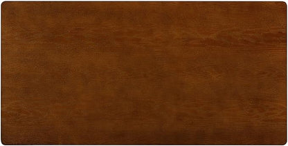 NTC Flow Modern Wooden Rectangle Coffee Table with Hidden Drawer – Waterproof & Heat Resistant, Dark Walnut