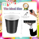 Load image into Gallery viewer, 100 Pack 2 oz Plastic Shot Cups Disposable, Mini Disposable Shot Glasses Jello Shot Cups, 2 oz Party Cups for Wedding, Party Favor, Beer Taste Serving, Snacks, Tastings (Black)